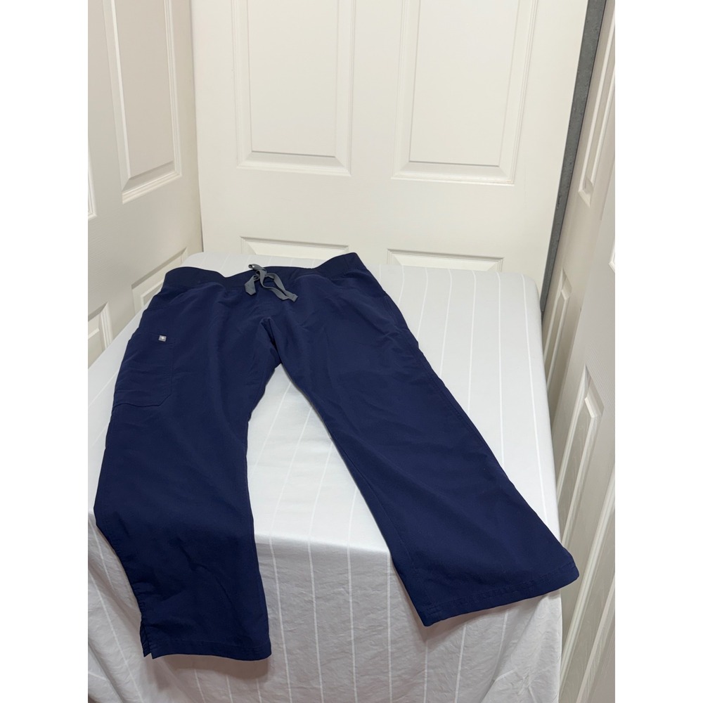 Figs Technical Collection Navy Blue Scrub Pants XL Petite T21004P Drawstring